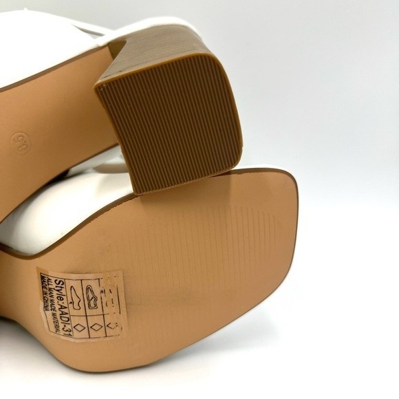 William Rast Women's White Faux Leather Asymmetrical‎ Open Toe Heels Shoes 8.5 - Picture 12 of 14